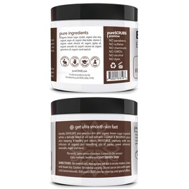 Premium BROWN SUGAR Body Scrub Exfoliating Set - Large 16oz COCONUT SCRUB For Face & Body, Infused Organic Essential Oils & Nutrients + FREE Wooden Stirring Spoon, Loofah & Mini Exfoliating Bar Soap