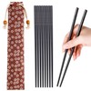 SPARKA 5 Pairs Chopsticks, Dishwasher Safe Fibreglass Chopsticks, Reusable Chopsticks,