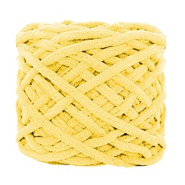 Chunky Chenille Yarn for Crocheting,Fluffy Velvet Plush,Thick Soft Chunky Chenille Yarn Baby Blanket Yarn for Crocheting Knitting Beginners (1PACK,YELLOW)