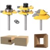 Lock Miter 45 Degree Joint Router Bits + 2Pcs Tongue