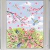LOONELO Spring Summer Window Stickers, Peach Blossom Floral Bird Wall