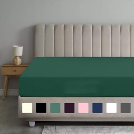 Rohi King Size Fitted Sheet 100% Microfibre – 16'' (40cm) Extra Deep Fitted Sheet with All Around Elastic – Ultra Soft, Hypoallergenic & Durable Bed Sheet – Bottom Sheet (Teal – 150 x 200cm)