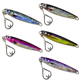 ELPIS Metal Jig Set, Made in Japan, Includes Hooks, 1.1 oz (30 g), 5 Colors, Blue Flounder, Distant Throw, Breakwater, Elpis (A)