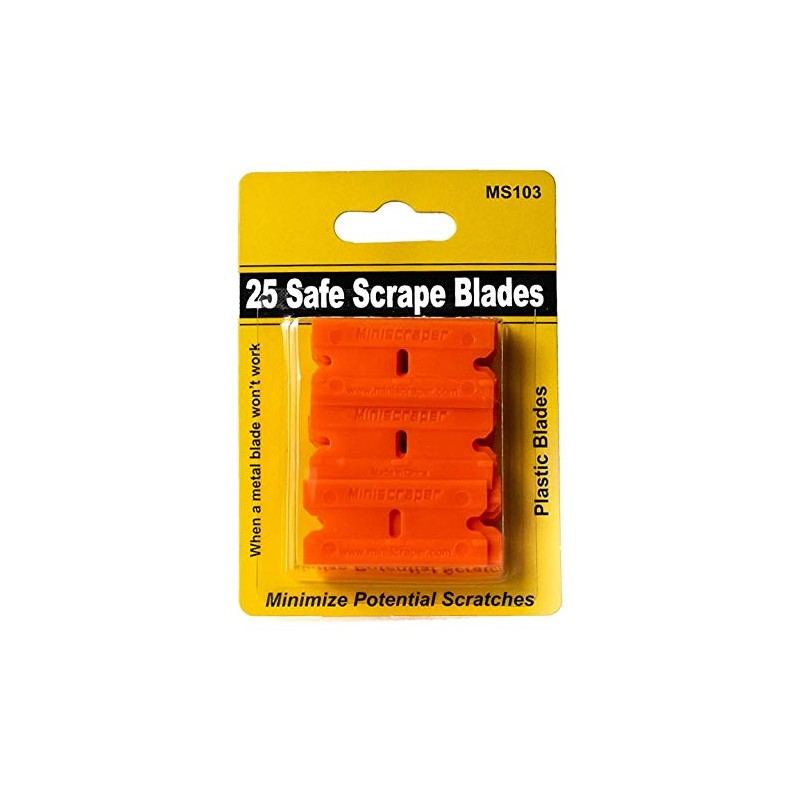 Mini Razor Blade Scraper with 25 Plastic Double Edged Razor
