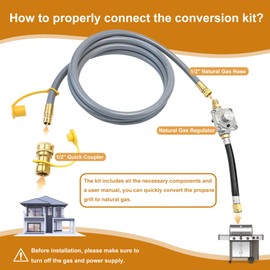 Propane to Natural Gas Conversion Kit for Grill Compatible with weber genesis, genesis II, spirit and spirit II etc,10FT Natural Gas Conversion Kit with Regulator for weber Grills, 1-Year Warranty