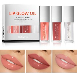 Set De 3 Aceites Para Labios Lip Glow Oil Gloss Hidratante