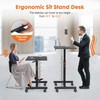 Elevon Small Mobile Rolling Standing Desk - Overbed Table, Teacher