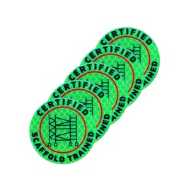 Certified Scaffold Trained Retro Reflective Hard Hat Safety Stickers 5 pk 2” Inch Waterproof Adhesive Very Sticky Book Construction Training