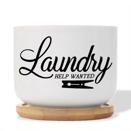 DecStic Laundry Ceramic Planters Bible Verse Planters for Outdoor Plants with Drainage Holes and Saucers Pot for Indoor Outdoor Garden