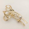 B/C Hair Claw Large Ribbon With Pearl (Gold)
