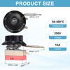 MECCANIXITY 2pcs Temperature Control Switch 250V, 16A 50-300°C Capillary Thermostat