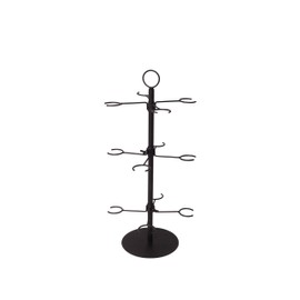 Cocktail Tree Stand, Metal Drink Tower, 3 Tier - 12 Holders For Champagne, Martini, Margarita Cups (Black)