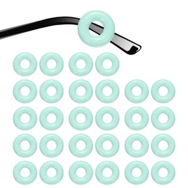 HARFINGTON 14 Pairs Glasses Ear Grip 0.52" Silicone Ring Type Anti-Slip Ear Hook Eyewear Retainer Eyeglass Temple Tips Sleeve Retainer for Glasses Sunglasses Sports Eyeglasses, Mint Green