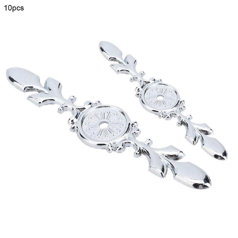 Zerone 10pcs Zinc Alloy Cabinet Handle Back Plate Retro Style