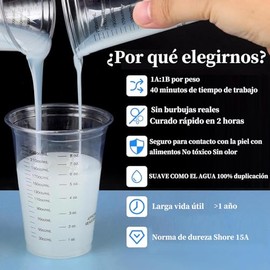 Kit de fabricación de moldes de silicona,2PCS silicona líquida súper elástica,Para hacer moldes,Peso neto 34 OZ, relación mezcla 1:1,Fácil de operar