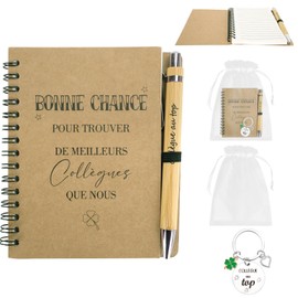 Geschenk für Arbeitskollegen für Damen, Geschenk zum Abschied der Kollegin, Abschiedsgeschenk für Kollegen, die den Job wechseln, inklusive Notizbuch aus Organza-Beutel und Schlüsselanhänger, Danke