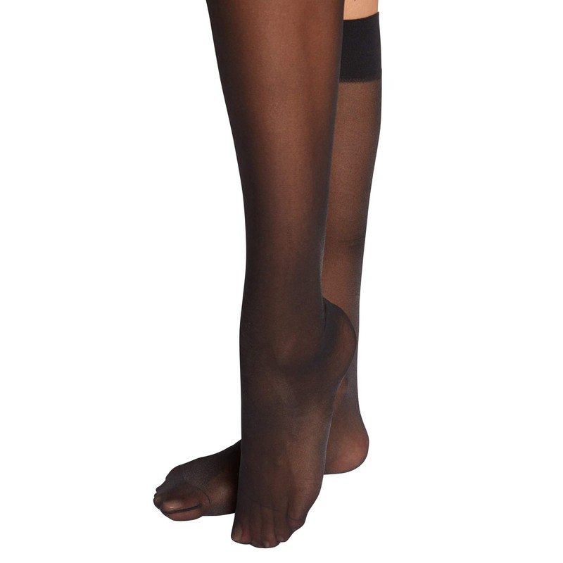 Wolford Women's Satin Touch 20 Knee-Highs Tights, 20 DEN, Black,