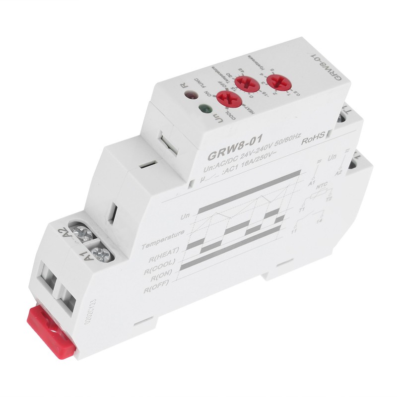 Temperature Control Relay LED Indicate High/Low Temperatures Monitor with Probe
