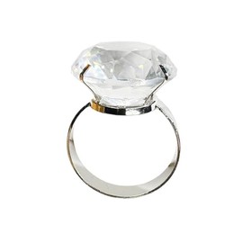 Acrylic Diamond Bridal Napkin Ring 6 PCS - Wedding Napkin Rings, Crystal Rhinestone Napkin Holder, Cloth Napkin Ring Holder, Big Diamond Napkin Holder