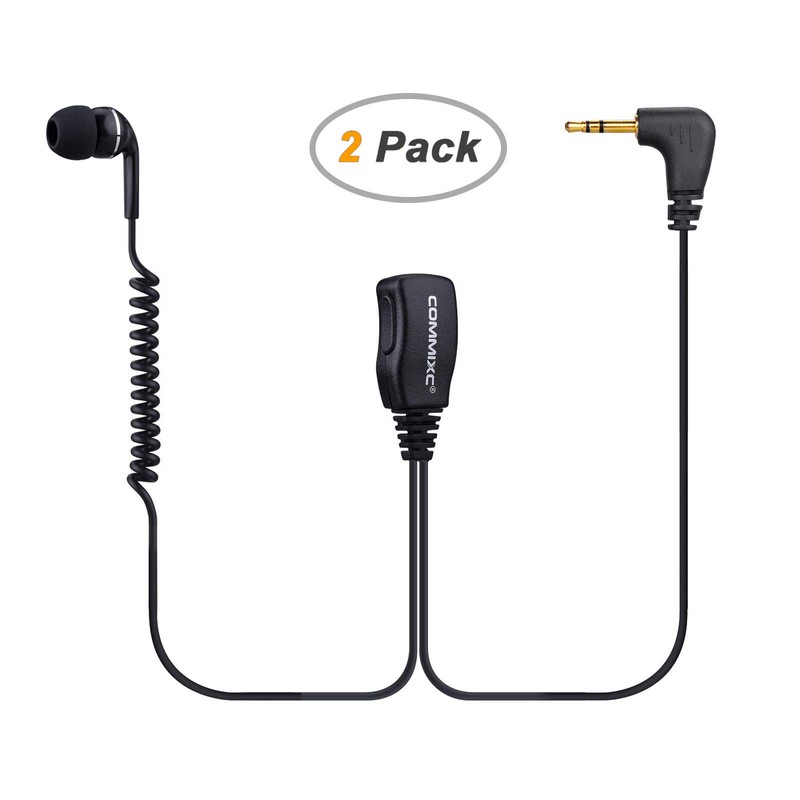 COMMIXC 2-Pack Walkie Talkie Earpiece, 2.5mm 1-Pin in-Ear Two-Way Radio