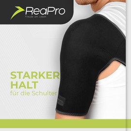 ReaPro Shoulder Brace I Adjustable Shoulder Support Bandage for Injuries, Shoulder Pain, Arthritic Shoulders, Neoprene Shoulder Warmer, for Left/Right Shoulder, Men/Women