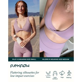 PAVOI ACTIVE Yoga Bra | Low Support Twist-Front Reversible Moisture-Wicking Removable Pads Women's Sports Bra | FlexFlow, Jade, Large