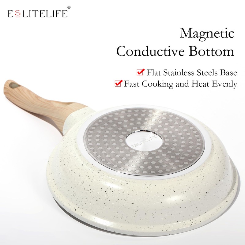 ESLITE LIFE Nonstick Ceramic Frying Pan Skillet, Non-Toxic Egg Omelette