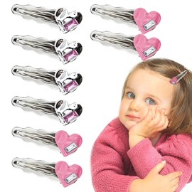 16 PCS Pink Y2K Hair Clips, Cute Crystal Heart Hair Clips for Women Silver Hair Accessories for Women Girls Metal Hair Barrettes Sweet Bangs Clip 2000s Decorative Hair Clips Y2k Accessories