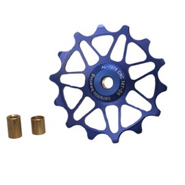 Bicycle Pulley Rear Derailleur 12-T 14-T, Aluminium CNC Gear Pulley, Ceramic Bearing for Mountain Bike or Road Bike (14T, Blue)