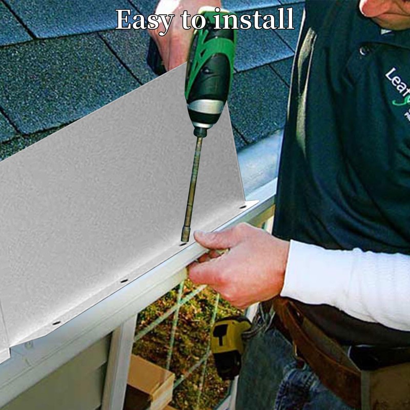 4 Pcs Gutter Valley Splash Guards,Aluminum Rain Diverter Roofing Gutter