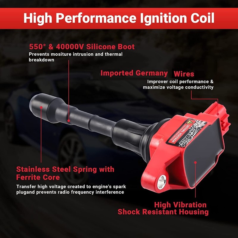 CarBole Ignition Coils with Spark Plug, Fits for Nissan Pathfinder/Altima/Maxima/Murano/Quest/Infiniti