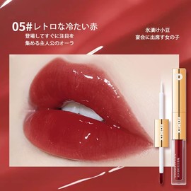 FOMIX Lip Gloss, Lip Makeup Liquid Lipstick, Double End Lip Glaze, Lip Oil Waterproof Long Lasting Lip Gloss Cosmetics Nude Pink Clear Lip Tint Pigment Gloss Slipstick 04#