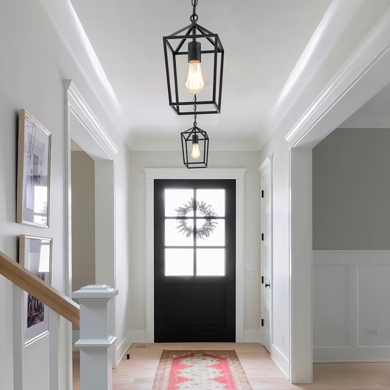 Sheetea 2-Pack Farmhouse Pendant Lights Kitchen Island, Black Pendant Light
