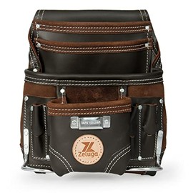 Zeluga 20-111 10 Pocket Rigger Heavy Duty Leather Tool Bag, Oil Tanned