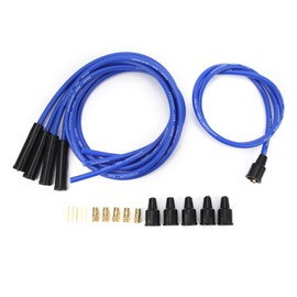 8mm Spark Plug Wire 1m Length High Efficiency Stable Ignition Spark Plug Wire Set for 4 Cylinder Classic Cars Blue