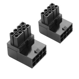 ELFJMZP ATX 8-pin Female to 8-pin Male 90-Degree Angle Connector Type B, Desktop PC GPU Card Power Supply Connector converts to Downward Orientation (Pack of 2)