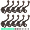 Peohud 10 Pack Cast Iron Coat Hooks, Rustic Wall Hooks,