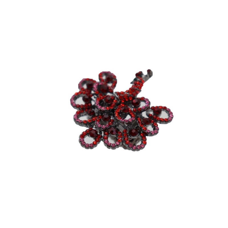 Unbranded Women Peacock Ring Red Pink Animal Feathers Metal Elastic