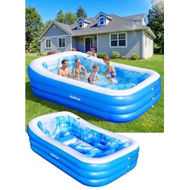 Inflatable Pool with Seats and Headrest,Oversized Thickened Large Blow Up Pool for Audlt,Inflatable Backyard Pools for Adult,Durable Swim Center Inflatable Family Lounge Pool 98x63x21.6IN