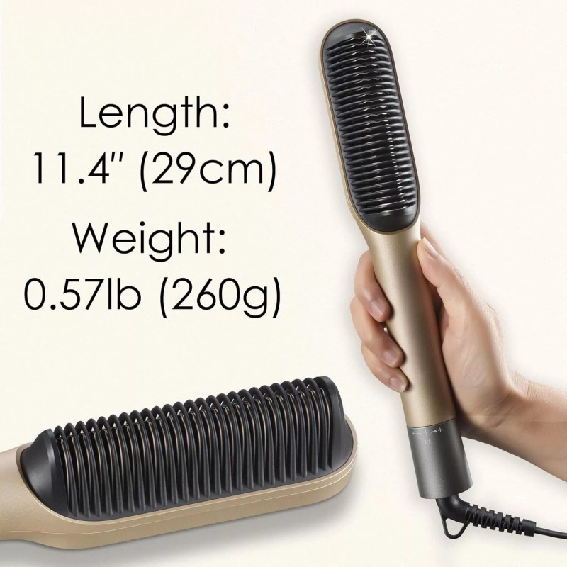 NITION LCD Ceramic Tourmaline Hot Hair Comb Flat Iron 450°F