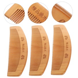 Baluue 3pcs Natural Wood Comb Detangling Hairdressing Tool Wide Tooth Scalp Caring for Hair Types