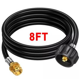 Unbranded 8FT Propane Adapter Hose LP Tank 1lb to 20lb Converter For QCC1 Type1 Gas Grill - 8 FT-Hose