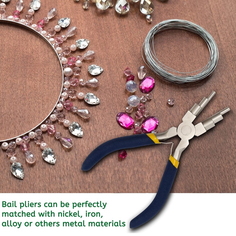 6 Step Jewelry Bail Making Pliers, AngleKai 3-10mm Wire Looping