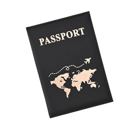 gvivej Passport Covers, Black Passport Holder, Passport Organiser, PU Leather Passport Cover, Passport Cover, Faux Leather Passport Case Holder, for Credit Cards, ID, 1 Pack-Black, Modern