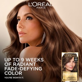 L'Oreal Paris Superior Preference Luminous Fade-Defying Permanent Hair Color, Hair Dye For Up to 9 Weeks of Radiance, Chic Auburn Brown 6AB, 1 Hair Dye Kit (Pack of 2)