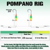 Pompano-Rigs-for-Surf-Fishing-Saltwater-Gear with Double Circle & Wide Gap Hook-6-Pack Surf Fishing
