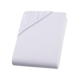 Fitted Sheet 70 x 140 cm Baby Cot - 100% Cotton Jersey Cot Fitted Sheet for Mattresses up to 15 cm Height, White