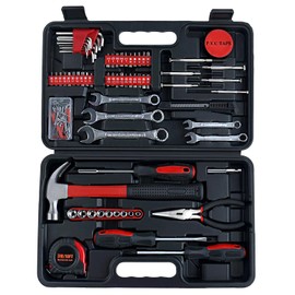 LEONTOOL 146 PCS Home Tool Kit with Hammer, Pliers, Wrenches, Measure Tape, Screwdrivers, Sockets, Small Household Hand Tool Kit with Plastic Toolbox for Home, Garage, Office and College Dormitory Use