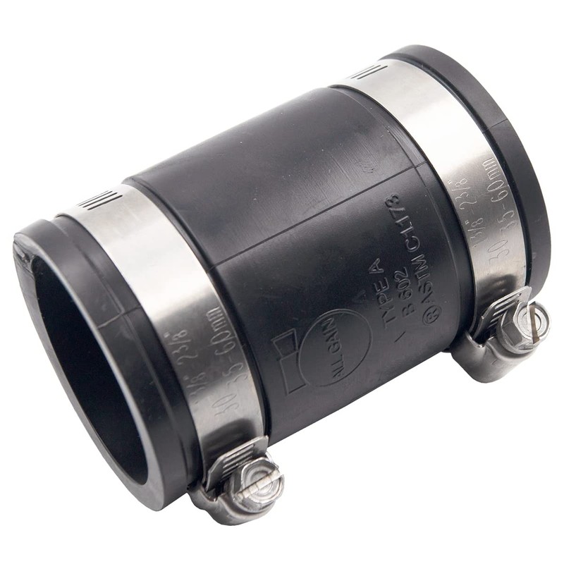 Supplying Demand 86001 Rubber Coupling with Stainless Steel Clamps 1-1/2