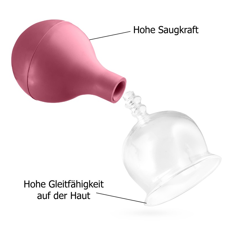 pulox SchrÃ¶pfglas aus Echtglas 2er-Set inkl. Saugball 52 mm &